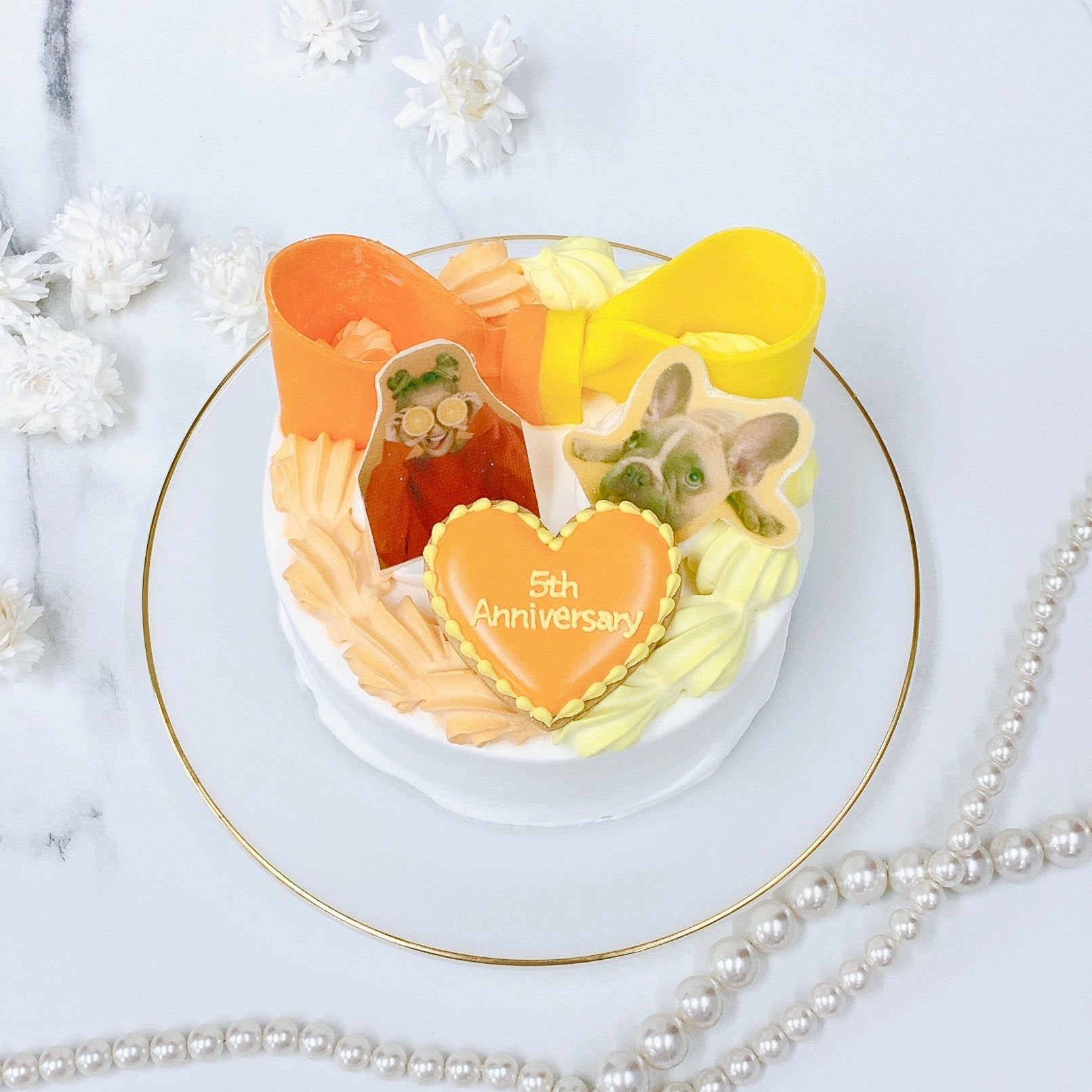 ハーフリボンプリントケーキ