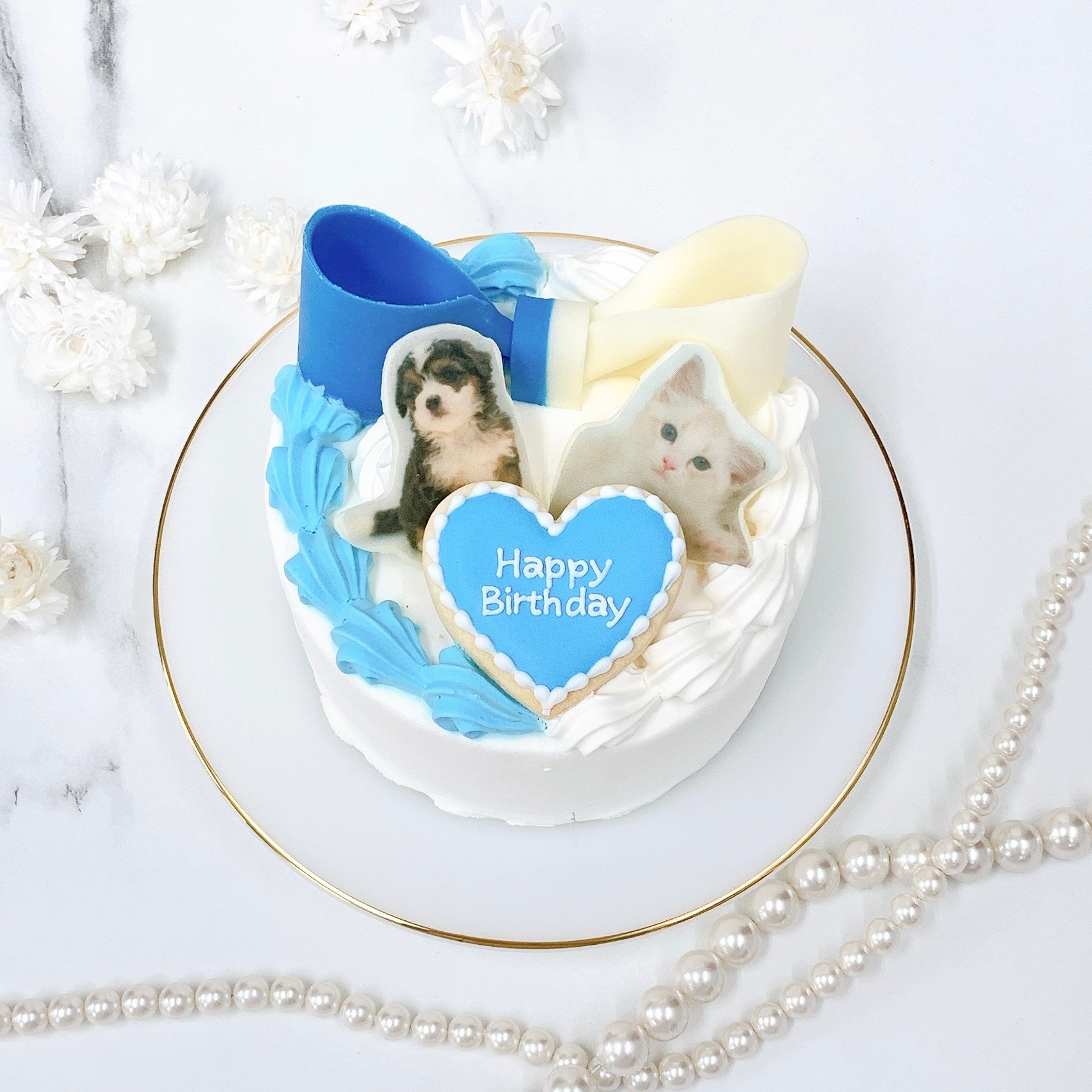 ハーフリボンプリントケーキ