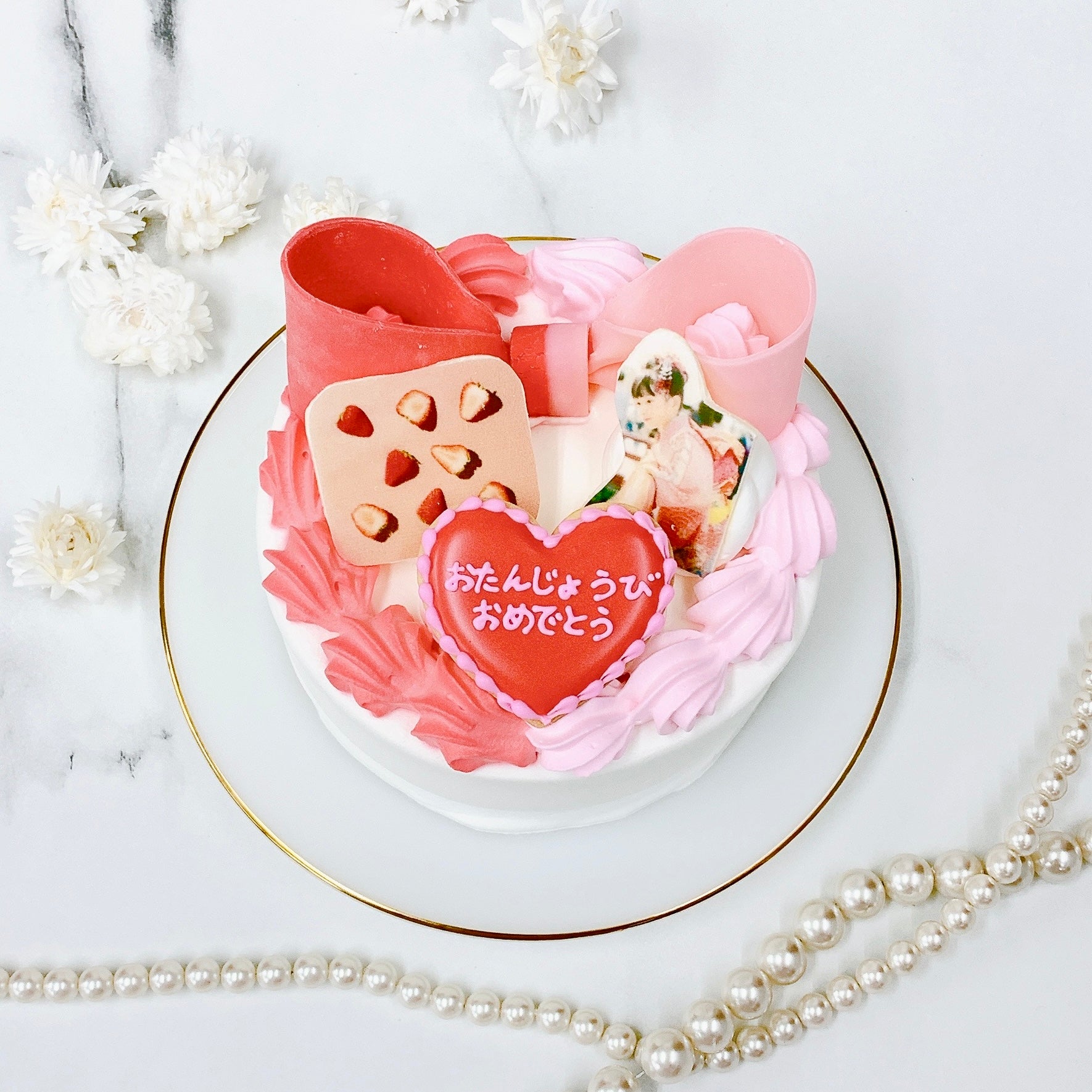 ハーフリボンプリントケーキ