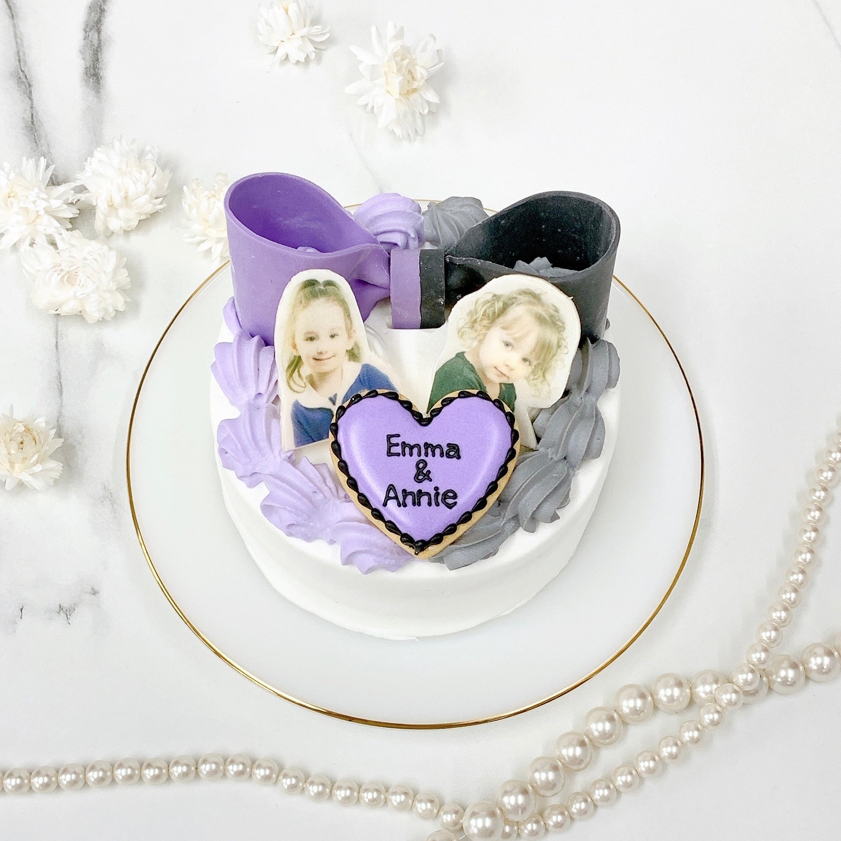 ハーフリボンプリントケーキ