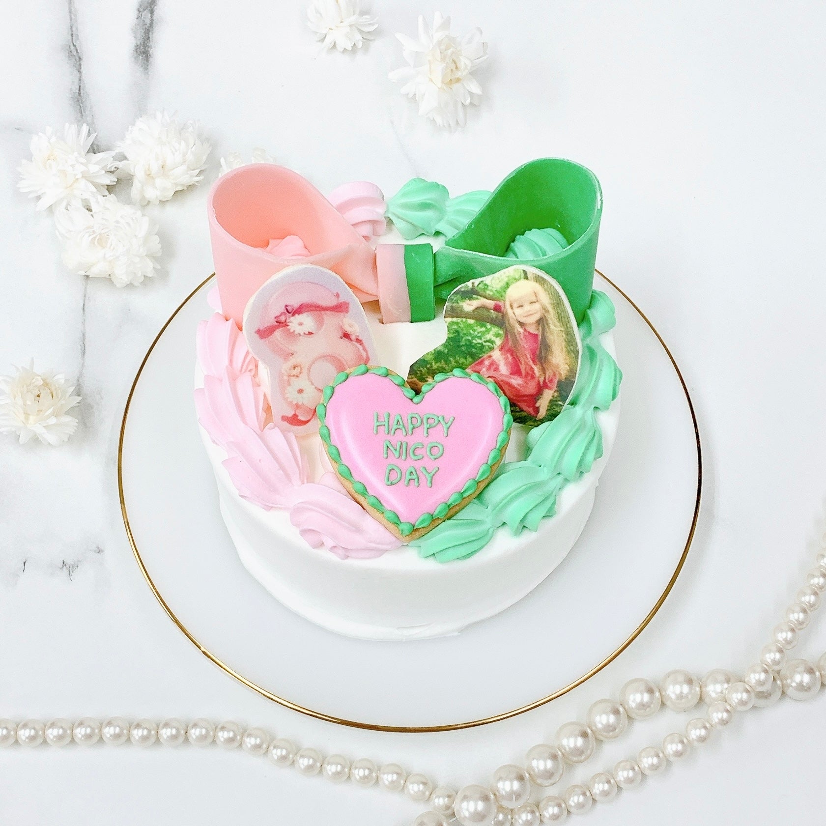 ハーフリボンプリントケーキ