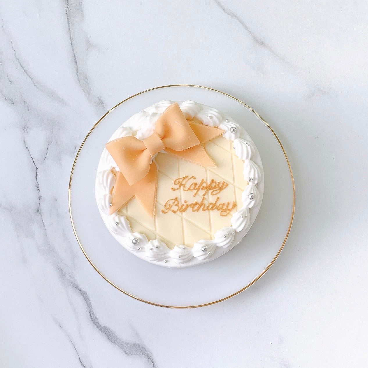 リボン付きキルティングケーキ