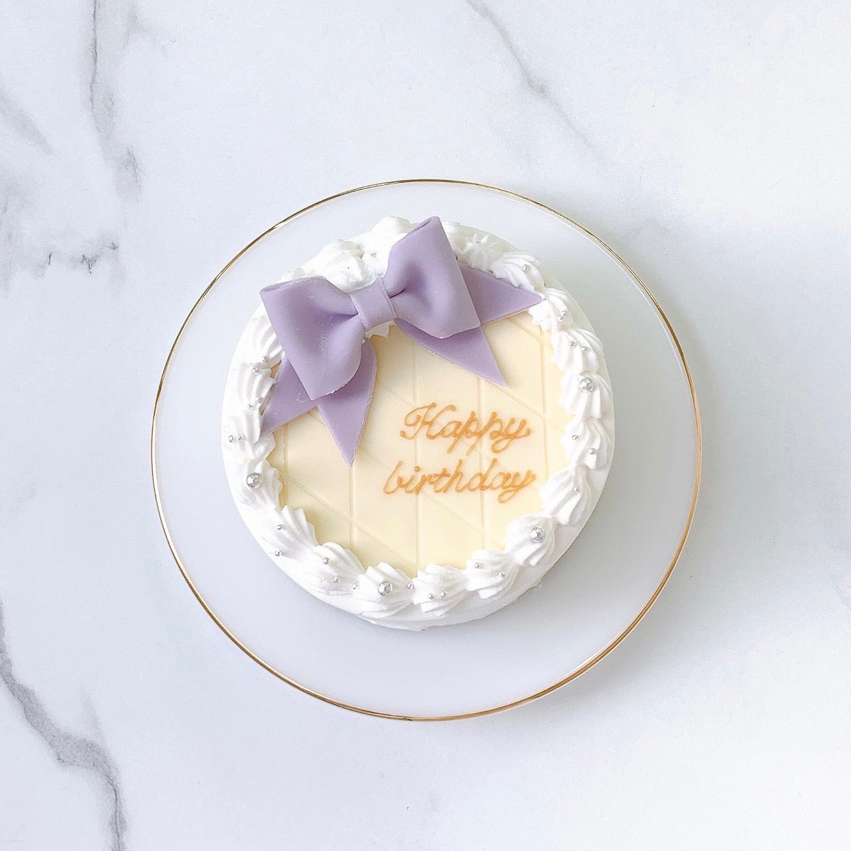 リボン付きキルティングケーキ