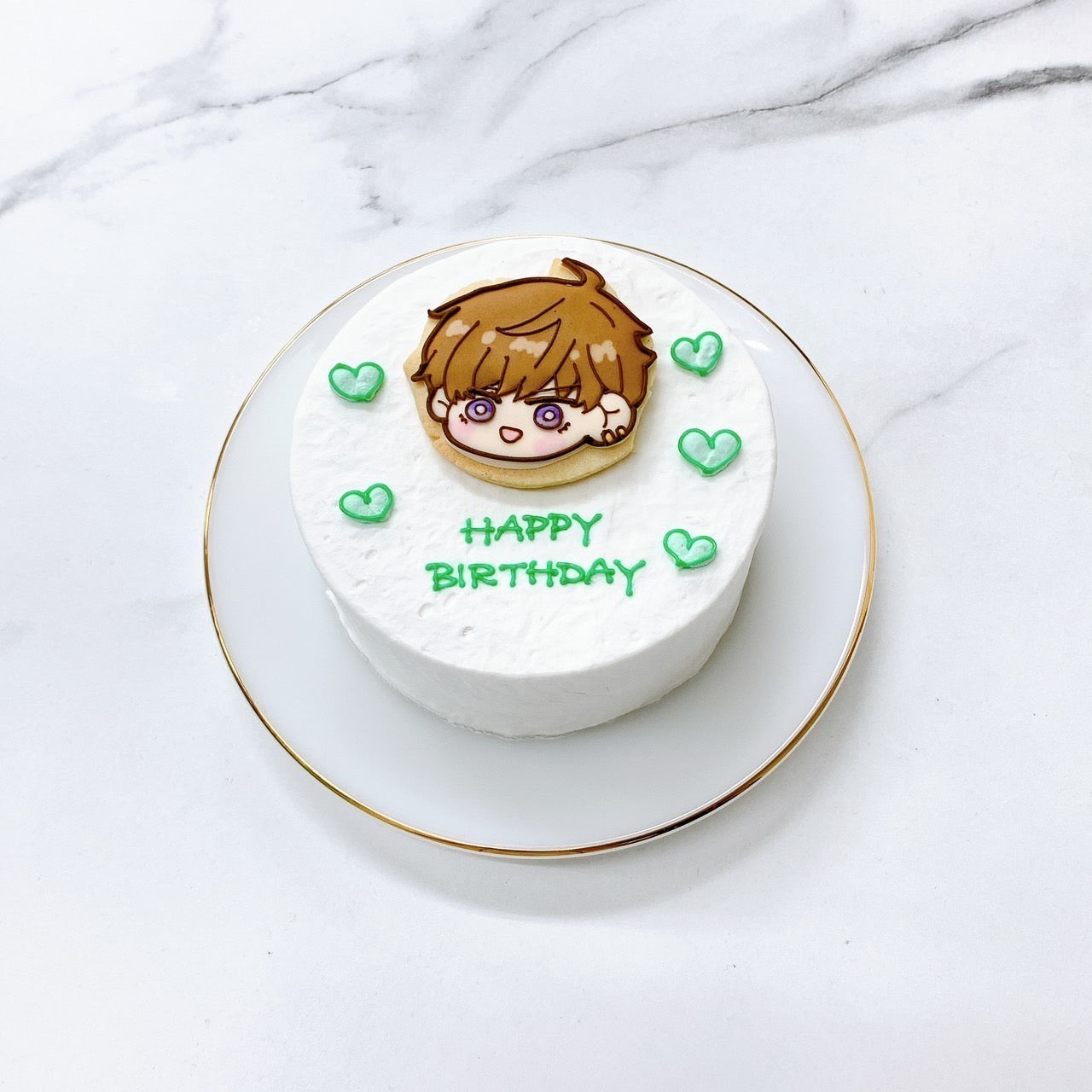 手書きクッキー付きイラストセンイルケーキ