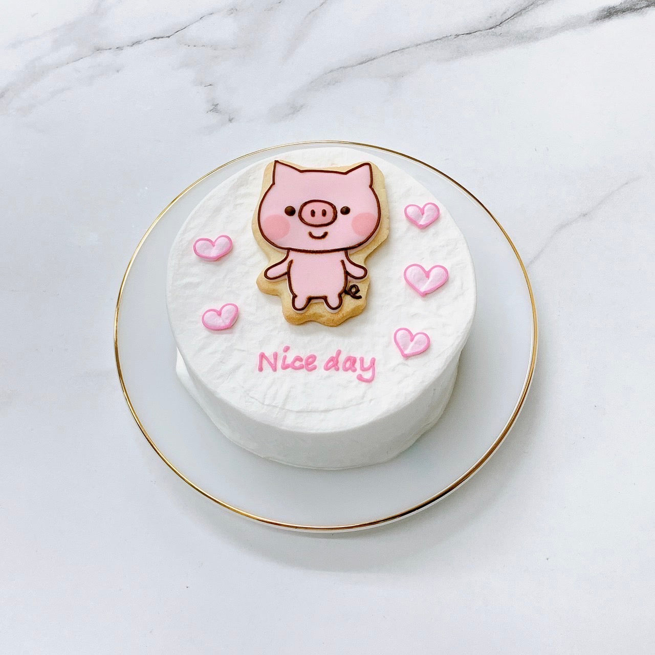 手書きクッキー付きイラストセンイルケーキ