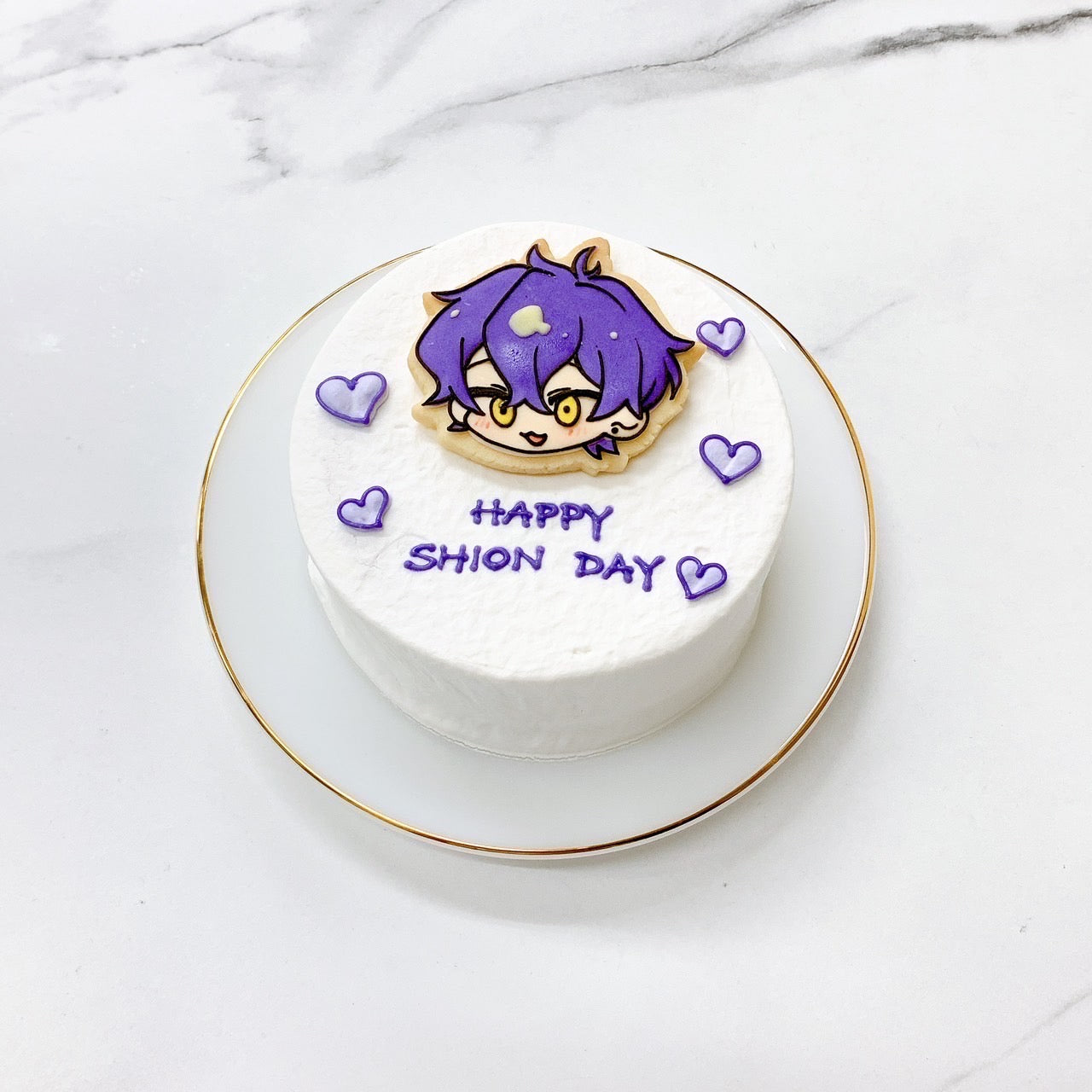 手書きクッキー付きイラストセンイルケーキ