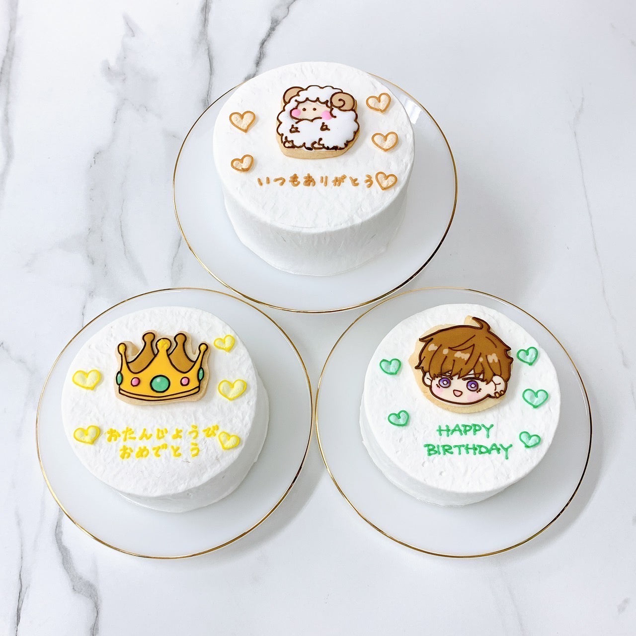 手書きクッキー付きイラストセンイルケーキ