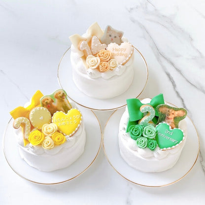 セミオーダーリボン写真ケーキ