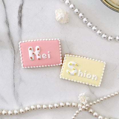 フラワーネームプレートクッキー