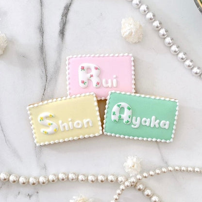 フラワーネームプレートクッキー