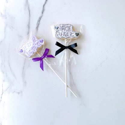 うちわ文字ロリポップアイシングクッキー