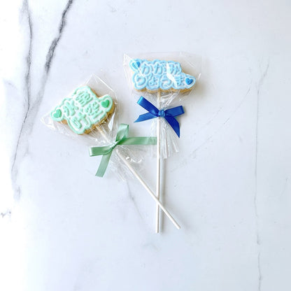 うちわ文字ロリポップアイシングクッキー