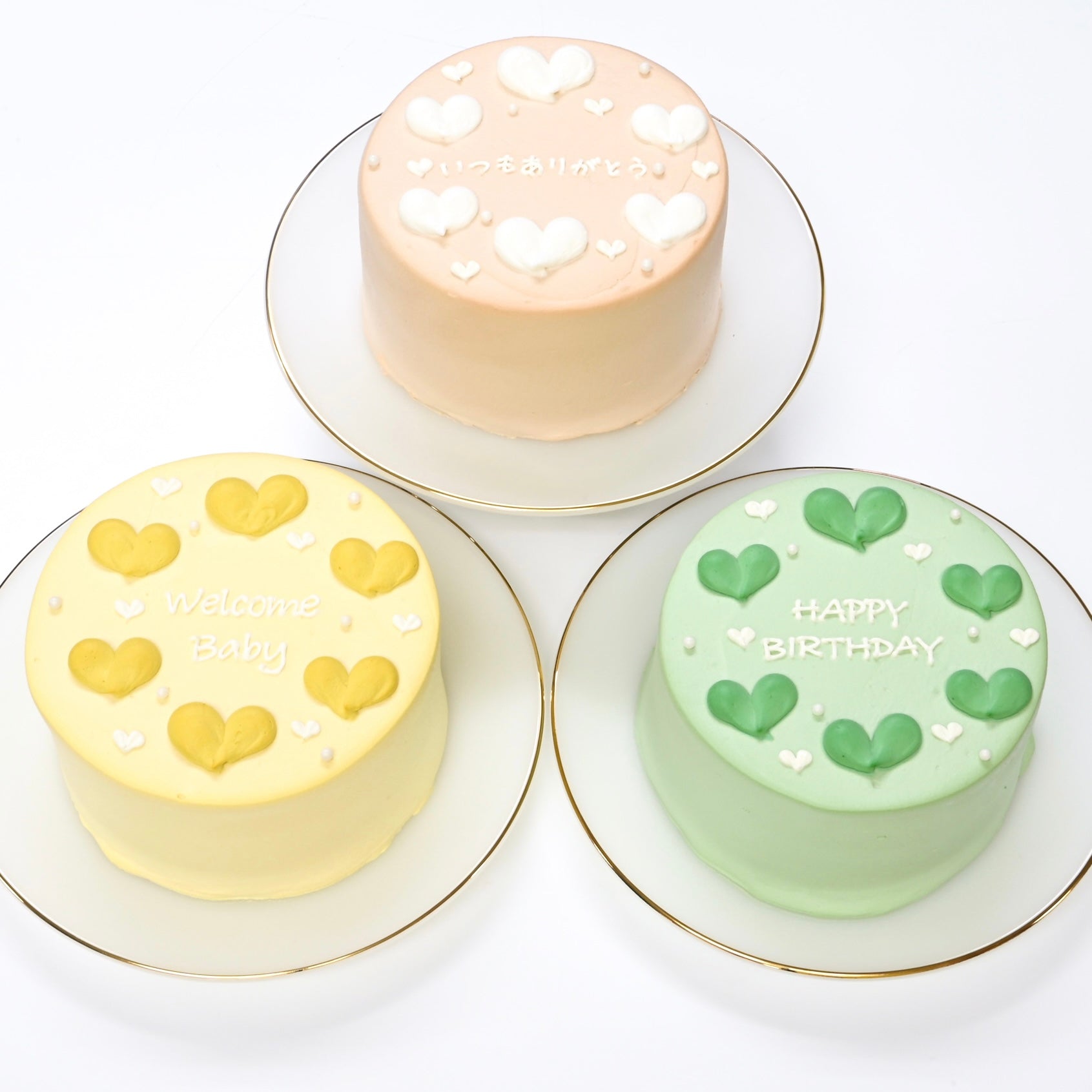 くすみハートデザインセンイルケーキ